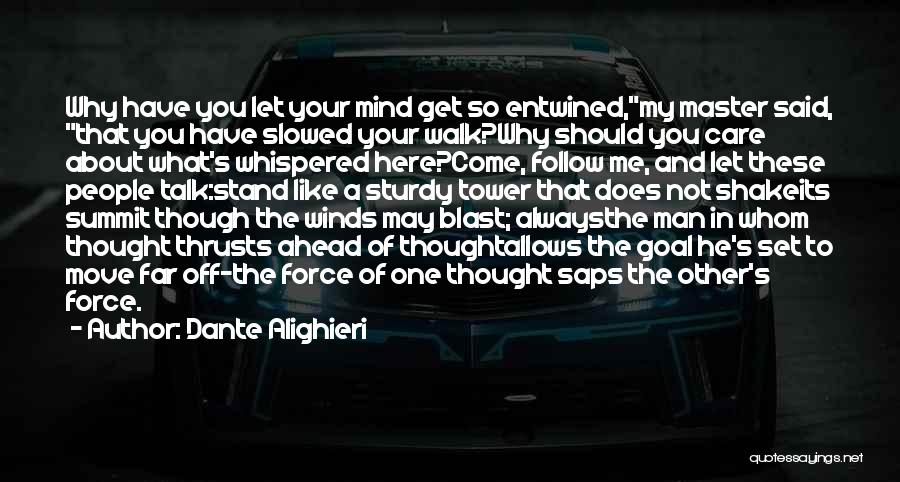 Dante Alighieri Quotes: Why Have You Let Your Mind Get So Entwined,my Master Said, That You Have Slowed Your Walk?why Should You Care