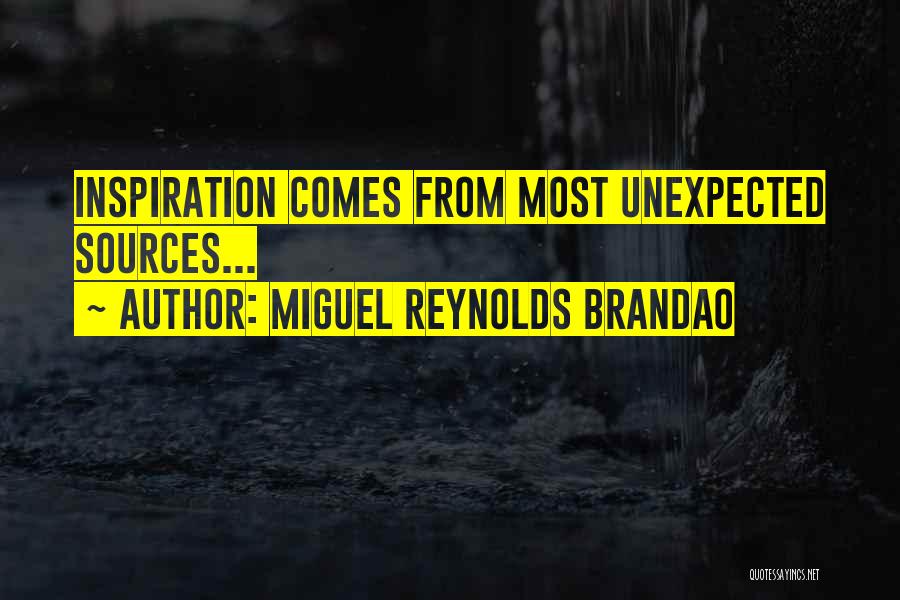 Miguel Reynolds Brandao Quotes: Inspiration Comes From Most Unexpected Sources...