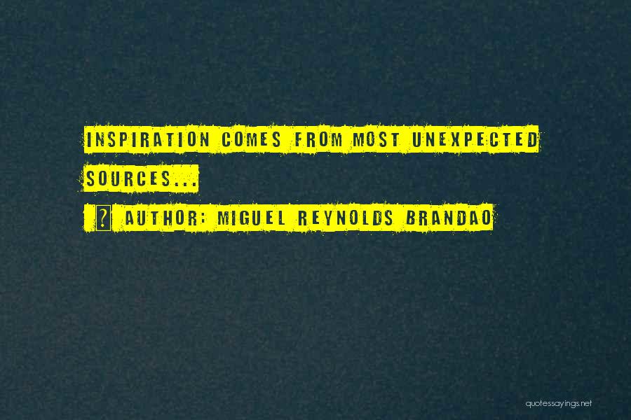 Miguel Reynolds Brandao Quotes: Inspiration Comes From Most Unexpected Sources...