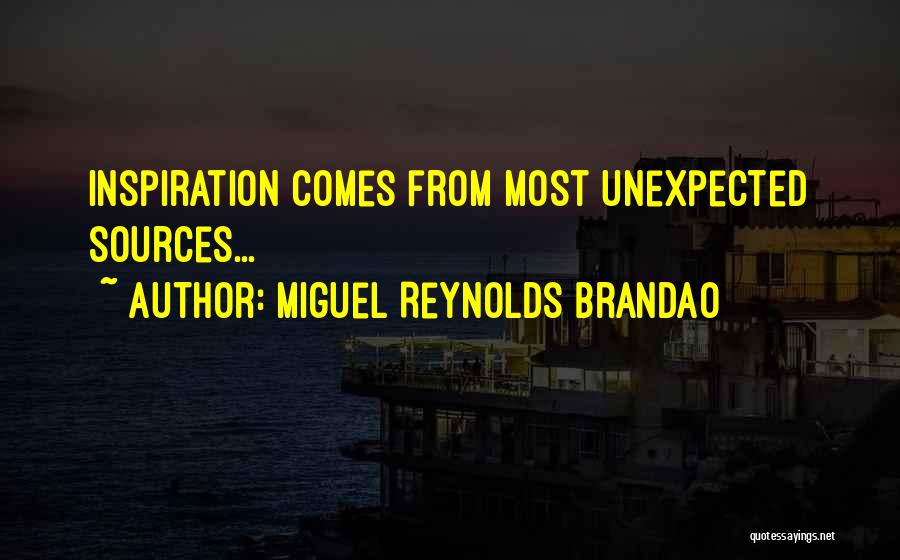 Miguel Reynolds Brandao Quotes: Inspiration Comes From Most Unexpected Sources...