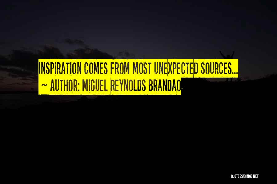 Miguel Reynolds Brandao Quotes: Inspiration Comes From Most Unexpected Sources...