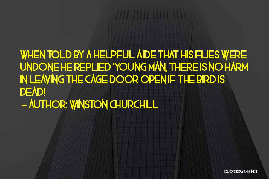 Winston Churchill Quotes: When Told By A Helpful Aide That His Flies Were Undone He Replied 'young Man, There Is No Harm In