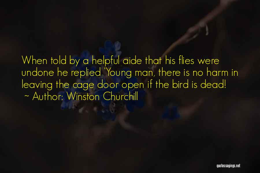 Winston Churchill Quotes: When Told By A Helpful Aide That His Flies Were Undone He Replied 'young Man, There Is No Harm In