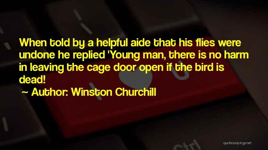 Winston Churchill Quotes: When Told By A Helpful Aide That His Flies Were Undone He Replied 'young Man, There Is No Harm In