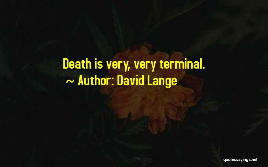 David Lange Quotes: Death Is Very, Very Terminal.