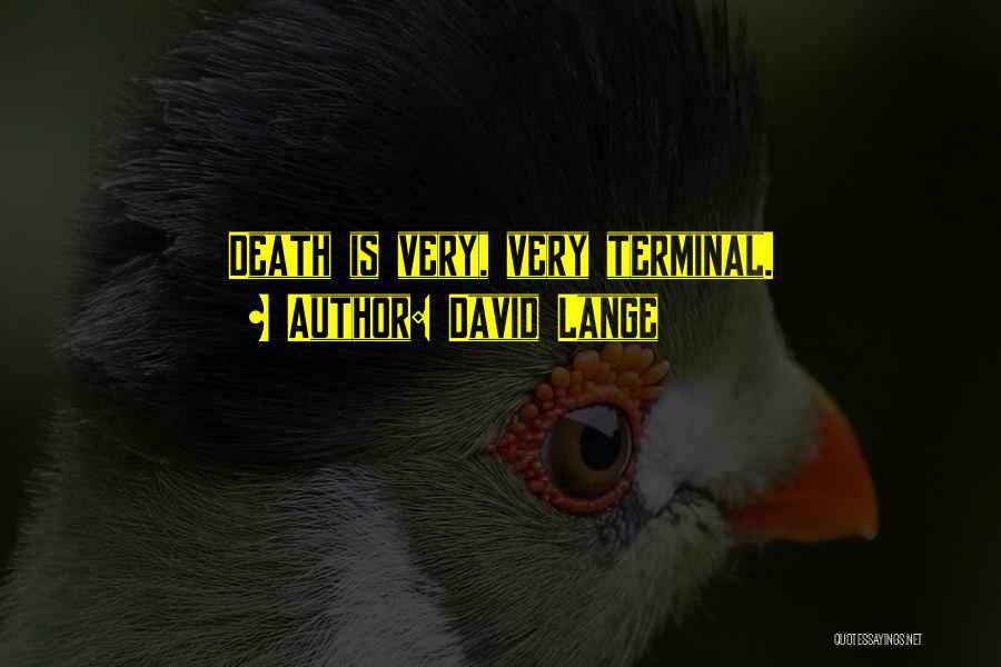 David Lange Quotes: Death Is Very, Very Terminal.