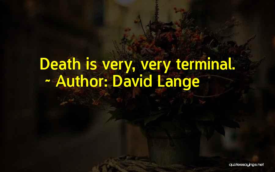 David Lange Quotes: Death Is Very, Very Terminal.