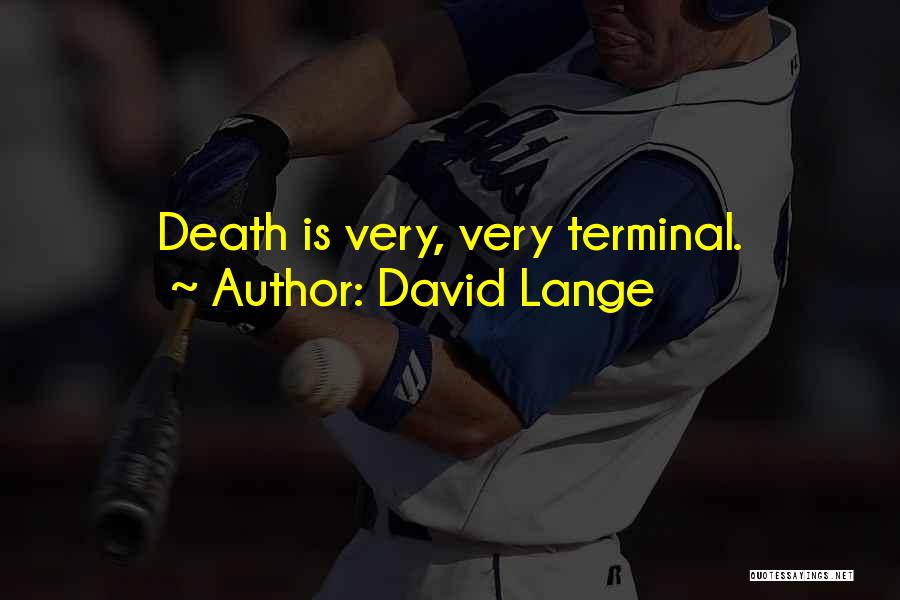David Lange Quotes: Death Is Very, Very Terminal.