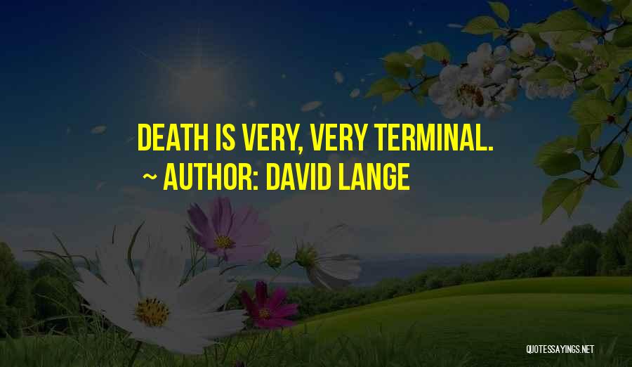 David Lange Quotes: Death Is Very, Very Terminal.