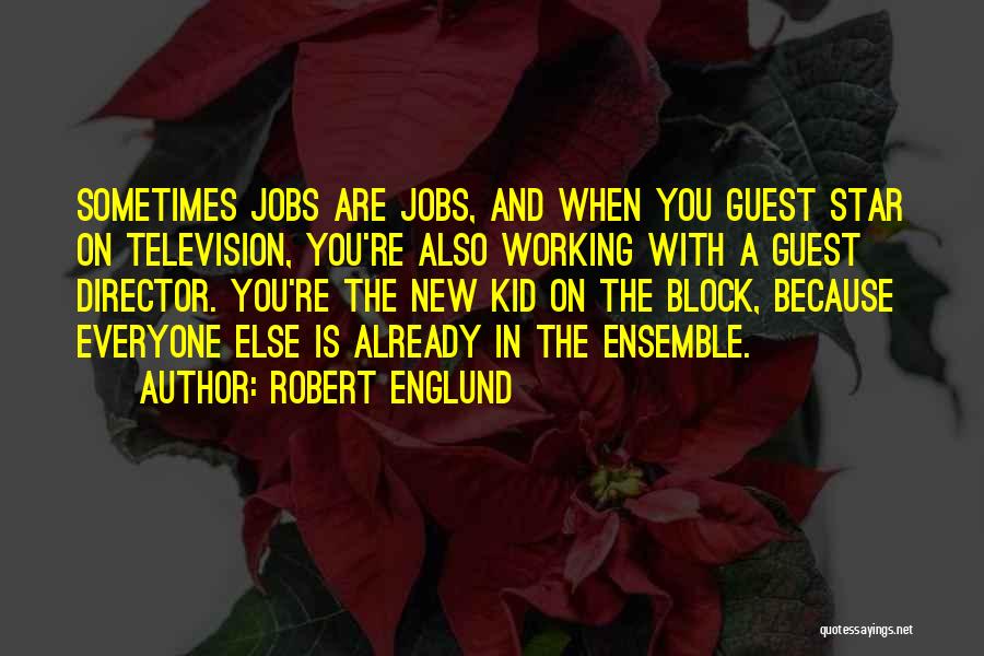 Robert Englund Quotes: Sometimes Jobs Are Jobs, And When You Guest Star On Television, You're Also Working With A Guest Director. You're The