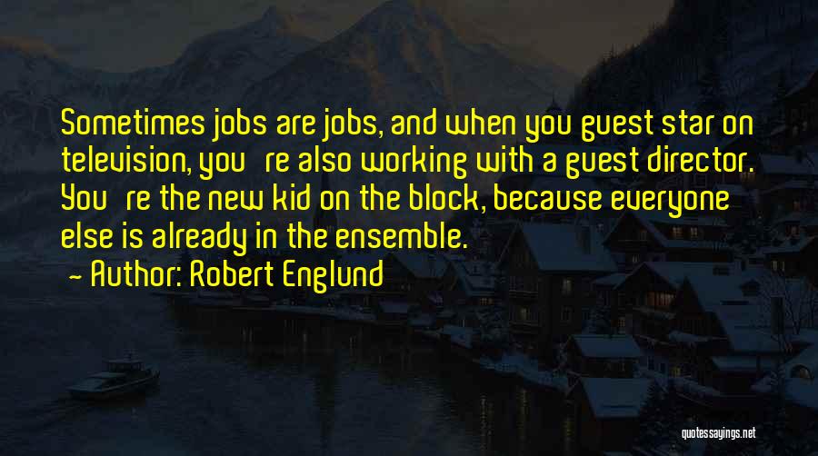 Robert Englund Quotes: Sometimes Jobs Are Jobs, And When You Guest Star On Television, You're Also Working With A Guest Director. You're The