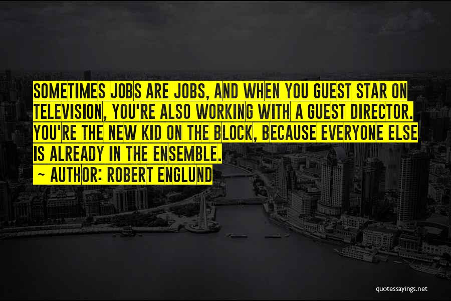 Robert Englund Quotes: Sometimes Jobs Are Jobs, And When You Guest Star On Television, You're Also Working With A Guest Director. You're The