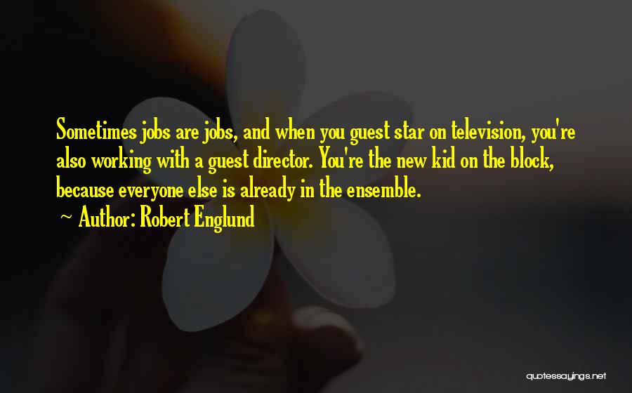 Robert Englund Quotes: Sometimes Jobs Are Jobs, And When You Guest Star On Television, You're Also Working With A Guest Director. You're The