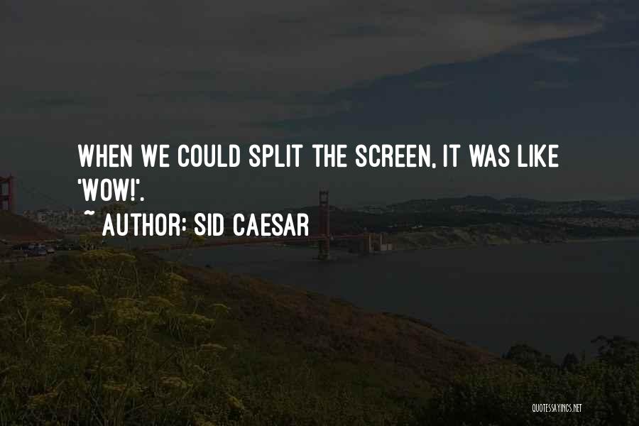 Sid Caesar Quotes: When We Could Split The Screen, It Was Like 'wow!'.