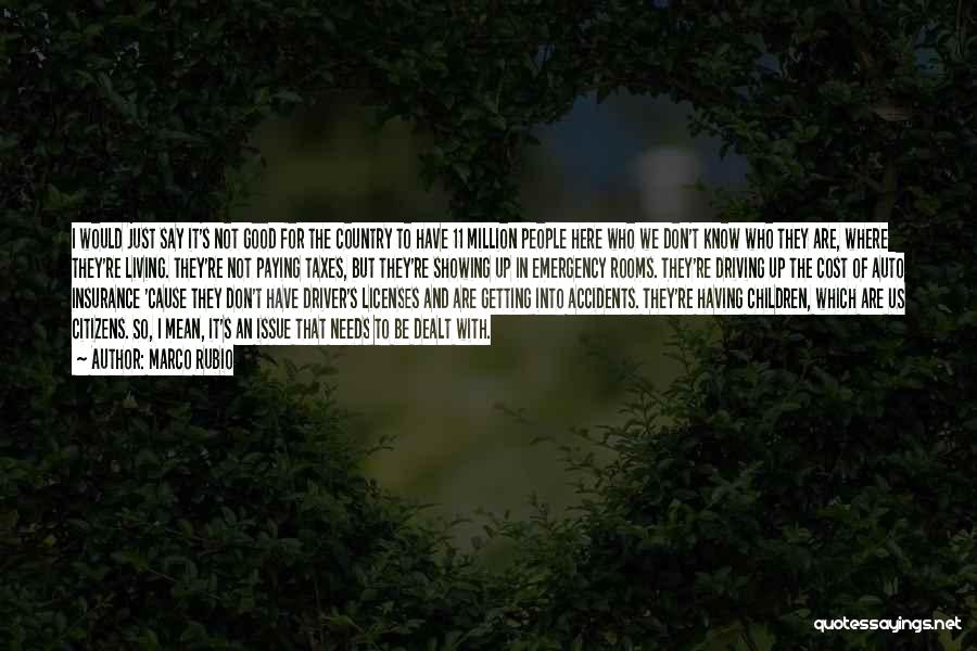 Marco Rubio Quotes: I Would Just Say It's Not Good For The Country To Have 11 Million People Here Who We Don't Know