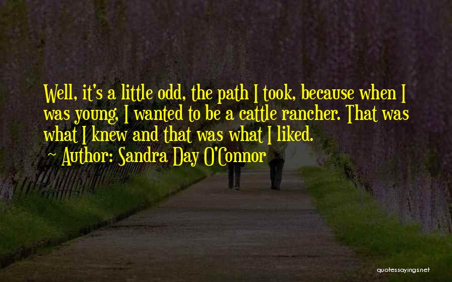 Sandra Day O'Connor Quotes: Well, It's A Little Odd, The Path I Took, Because When I Was Young, I Wanted To Be A Cattle