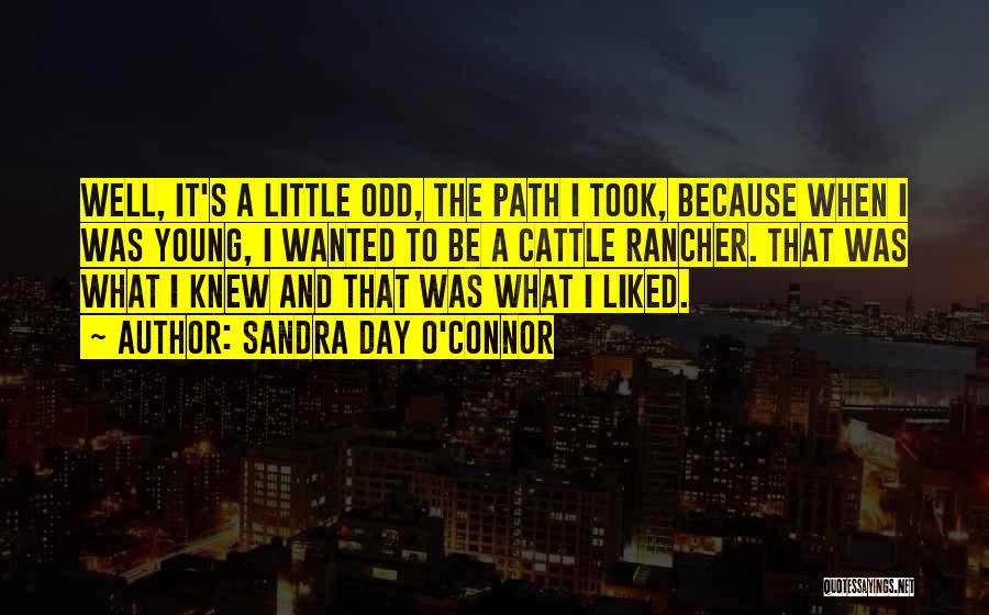 Sandra Day O'Connor Quotes: Well, It's A Little Odd, The Path I Took, Because When I Was Young, I Wanted To Be A Cattle