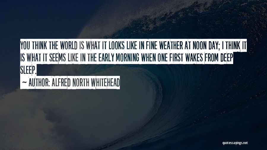 Alfred North Whitehead Quotes: You Think The World Is What It Looks Like In Fine Weather At Noon Day; I Think It Is What