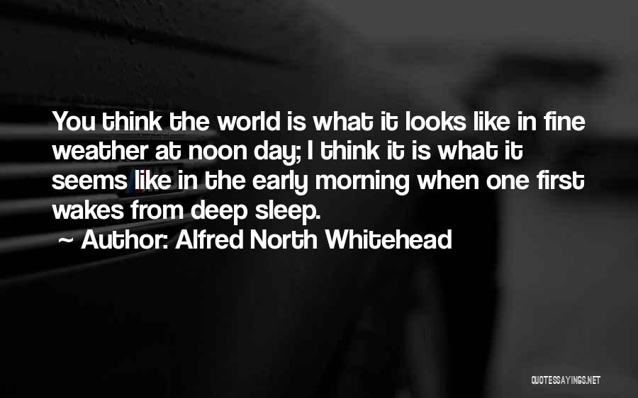 Alfred North Whitehead Quotes: You Think The World Is What It Looks Like In Fine Weather At Noon Day; I Think It Is What