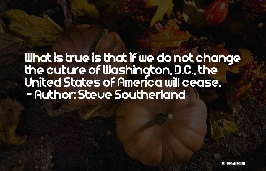 Steve Southerland Quotes: What Is True Is That If We Do Not Change The Culture Of Washington, D.c., The United States Of America
