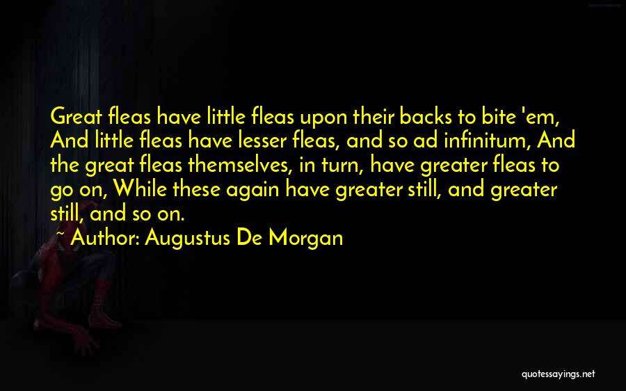 Augustus De Morgan Quotes: Great Fleas Have Little Fleas Upon Their Backs To Bite 'em, And Little Fleas Have Lesser Fleas, And So Ad