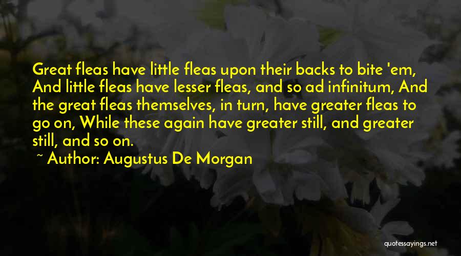 Augustus De Morgan Quotes: Great Fleas Have Little Fleas Upon Their Backs To Bite 'em, And Little Fleas Have Lesser Fleas, And So Ad