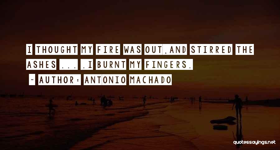 Antonio Machado Quotes: I Thought My Fire Was Out,and Stirred The Ashes ... .i Burnt My Fingers.