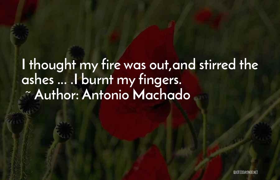 Antonio Machado Quotes: I Thought My Fire Was Out,and Stirred The Ashes ... .i Burnt My Fingers.