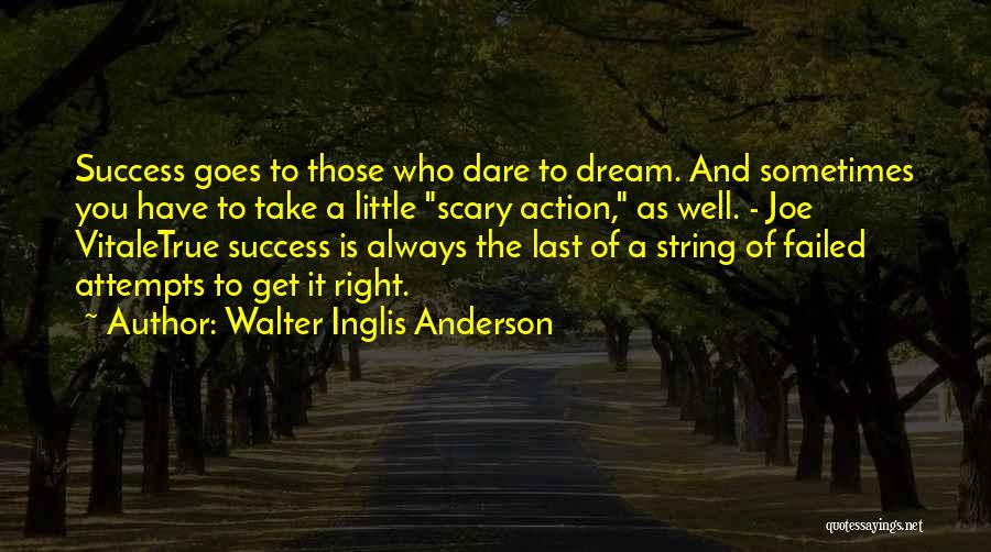 Walter Inglis Anderson Quotes: Success Goes To Those Who Dare To Dream. And Sometimes You Have To Take A Little Scary Action, As Well.