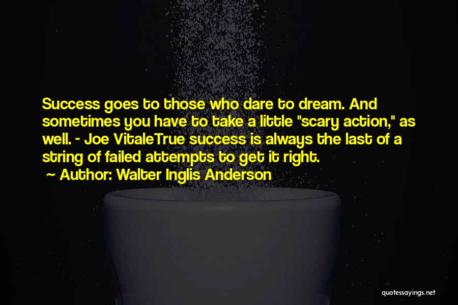 Walter Inglis Anderson Quotes: Success Goes To Those Who Dare To Dream. And Sometimes You Have To Take A Little Scary Action, As Well.