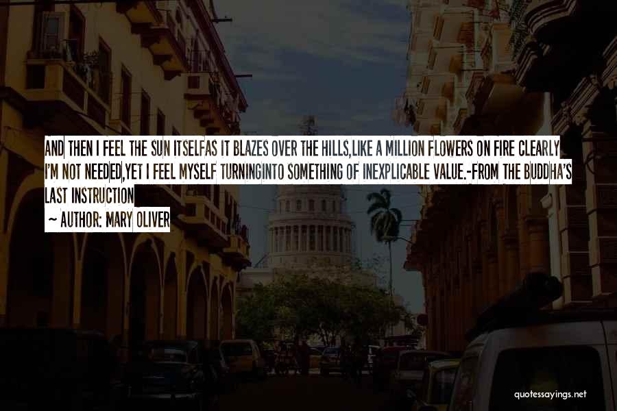 Mary Oliver Quotes: And Then I Feel The Sun Itselfas It Blazes Over The Hills,like A Million Flowers On Fire Clearly I'm Not