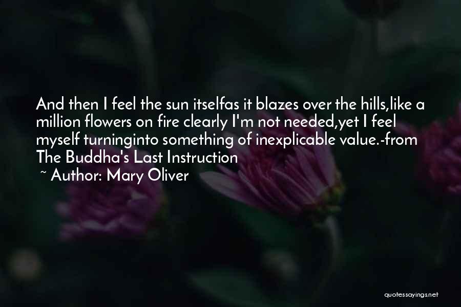 Mary Oliver Quotes: And Then I Feel The Sun Itselfas It Blazes Over The Hills,like A Million Flowers On Fire Clearly I'm Not