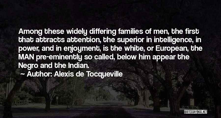 Alexis De Tocqueville Quotes: Among These Widely Differing Families Of Men, The First That Attracts Attention, The Superior In Intelligence, In Power, And In