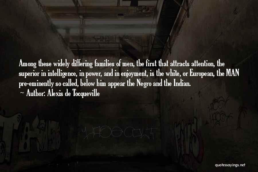 Alexis De Tocqueville Quotes: Among These Widely Differing Families Of Men, The First That Attracts Attention, The Superior In Intelligence, In Power, And In