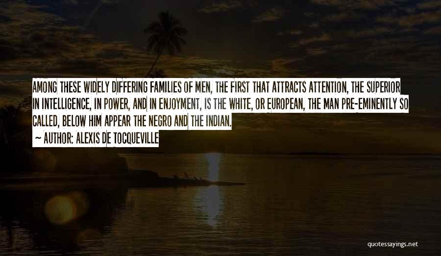 Alexis De Tocqueville Quotes: Among These Widely Differing Families Of Men, The First That Attracts Attention, The Superior In Intelligence, In Power, And In