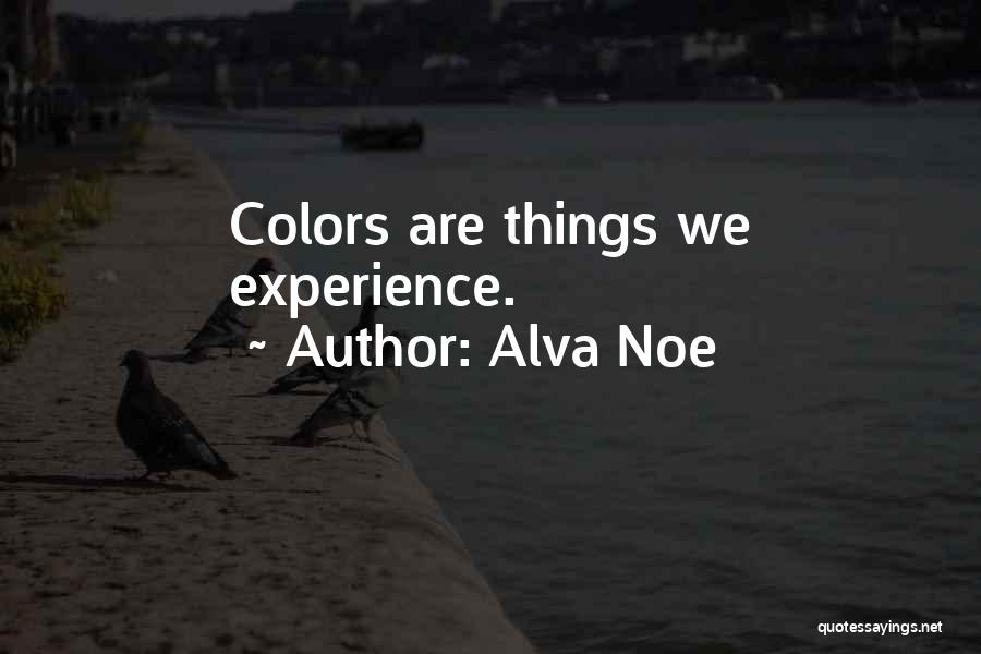 Alva Noe Quotes: Colors Are Things We Experience.