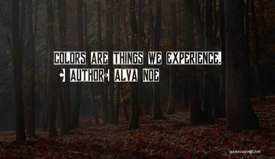 Alva Noe Quotes: Colors Are Things We Experience.