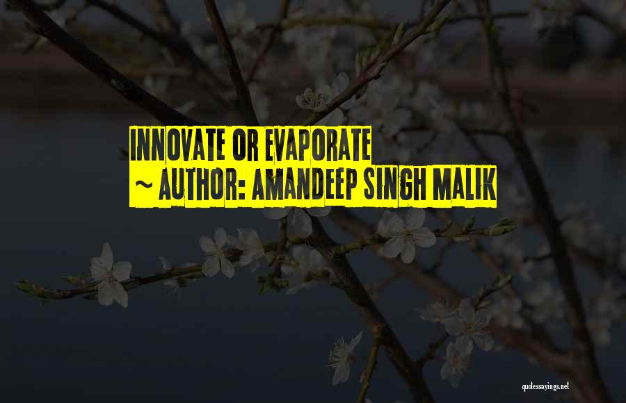 Amandeep Singh Malik Quotes: Innovate Or Evaporate