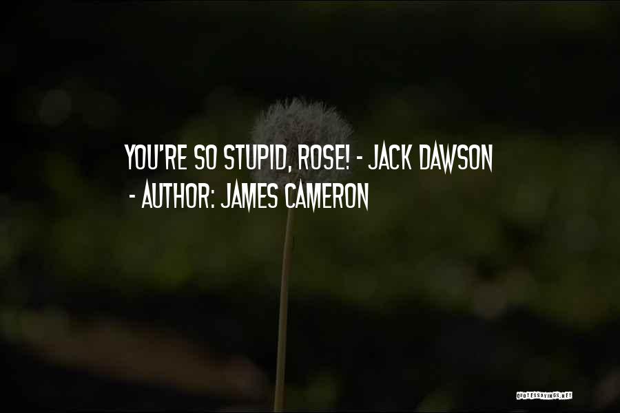 James Cameron Quotes: You're So Stupid, Rose! - Jack Dawson