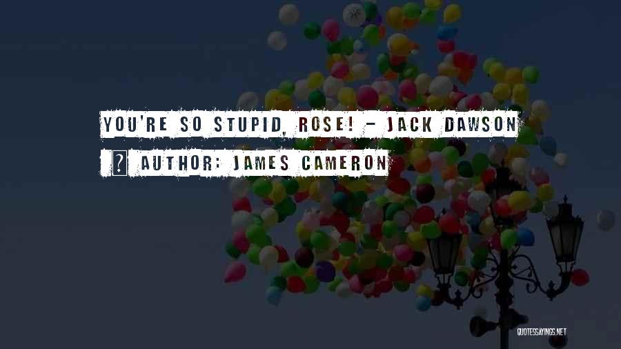 James Cameron Quotes: You're So Stupid, Rose! - Jack Dawson