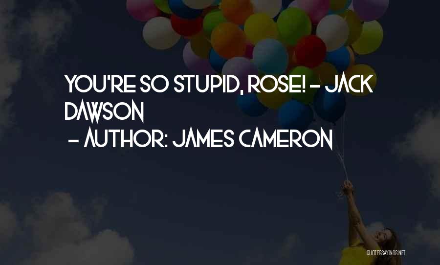 James Cameron Quotes: You're So Stupid, Rose! - Jack Dawson