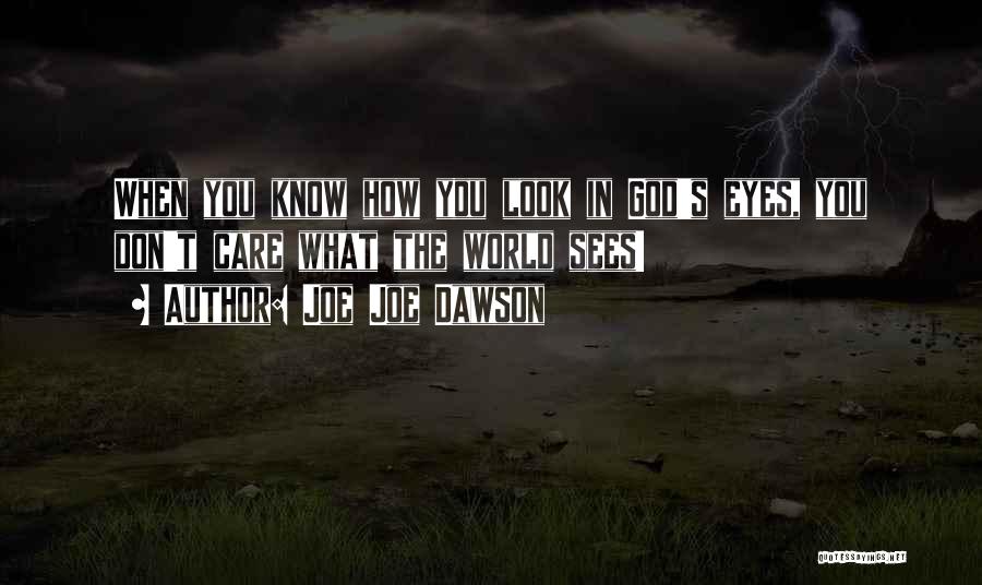 Joe Joe Dawson Quotes: When You Know How You Look In God's Eyes, You Don't Care What The World Sees!