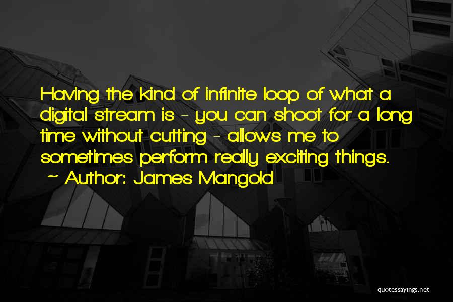 James Mangold Quotes: Having The Kind Of Infinite Loop Of What A Digital Stream Is - You Can Shoot For A Long Time