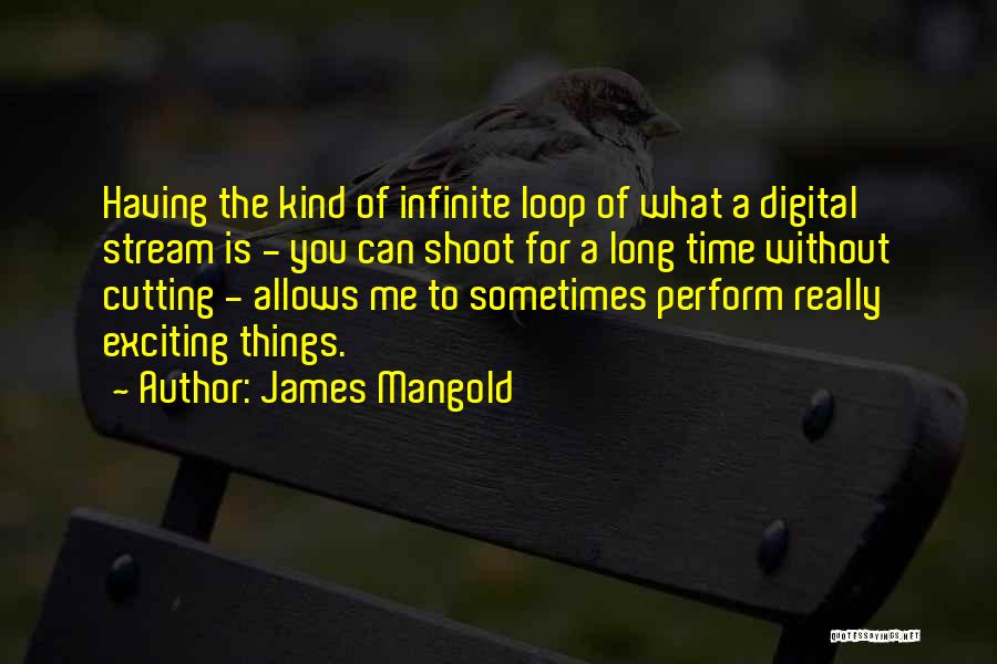 James Mangold Quotes: Having The Kind Of Infinite Loop Of What A Digital Stream Is - You Can Shoot For A Long Time