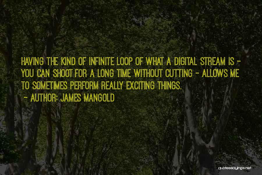 James Mangold Quotes: Having The Kind Of Infinite Loop Of What A Digital Stream Is - You Can Shoot For A Long Time