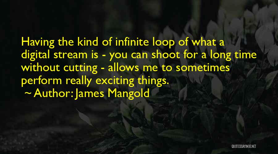 James Mangold Quotes: Having The Kind Of Infinite Loop Of What A Digital Stream Is - You Can Shoot For A Long Time