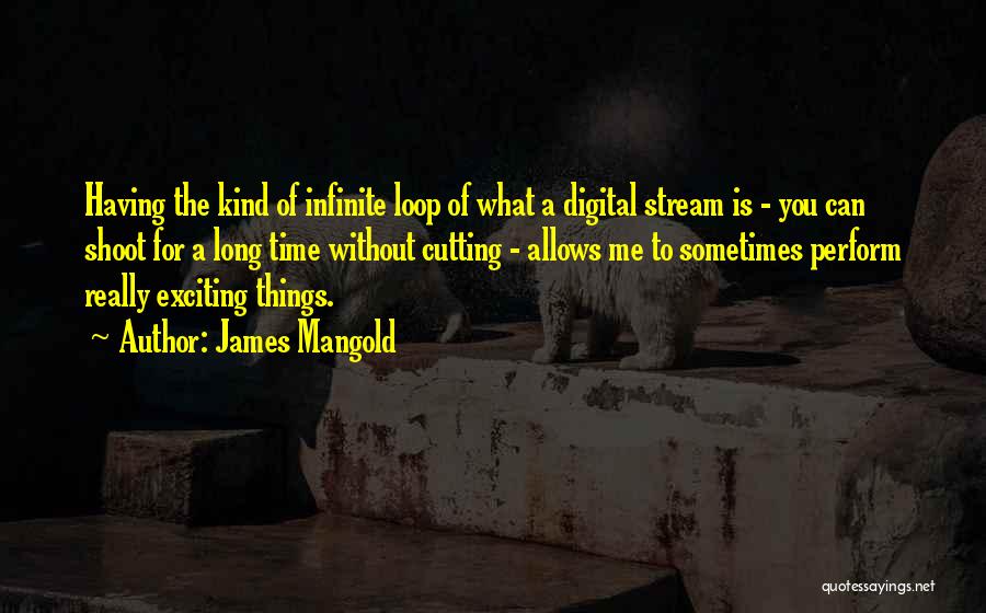 James Mangold Quotes: Having The Kind Of Infinite Loop Of What A Digital Stream Is - You Can Shoot For A Long Time