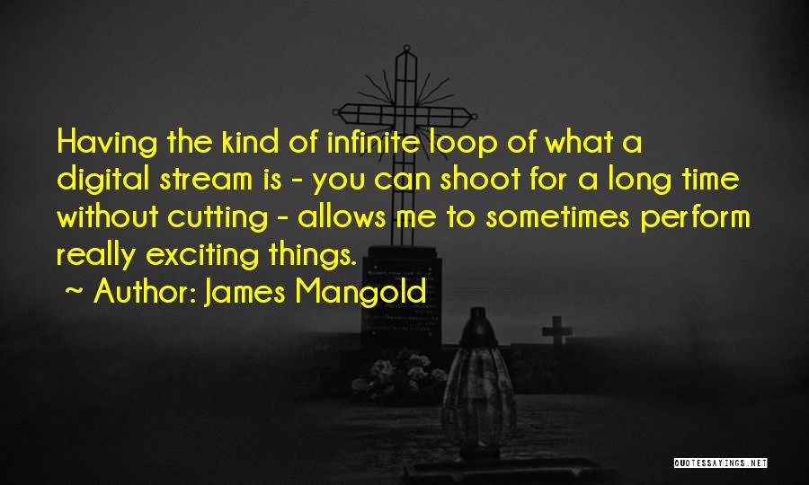 James Mangold Quotes: Having The Kind Of Infinite Loop Of What A Digital Stream Is - You Can Shoot For A Long Time