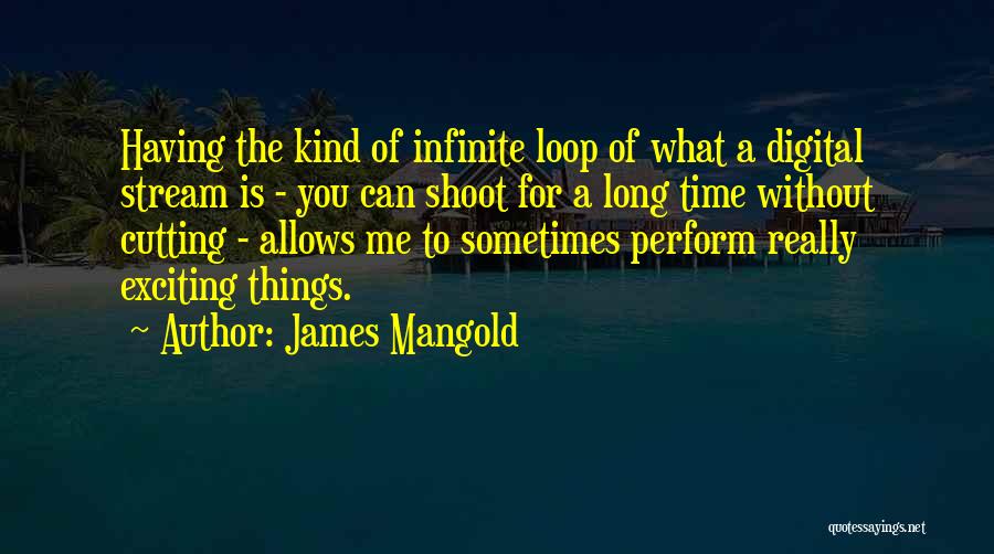 James Mangold Quotes: Having The Kind Of Infinite Loop Of What A Digital Stream Is - You Can Shoot For A Long Time