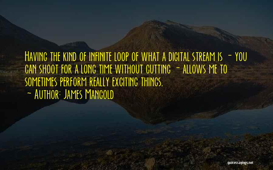 James Mangold Quotes: Having The Kind Of Infinite Loop Of What A Digital Stream Is - You Can Shoot For A Long Time